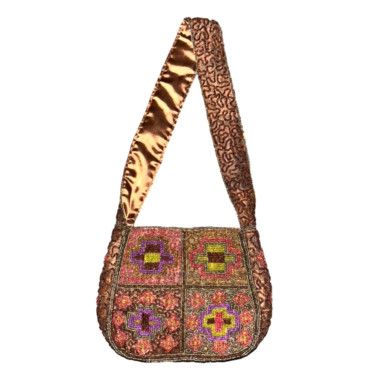 Vintage Embroidered Handmade Indian Beaded Purse Artistic Intricate Detail Bag